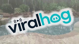 Hail Storm Batters Backyard Pool || ViralHog
