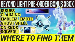 mund motivet grundlæggende Destiny 2 How To Claim Your Beyond Light Pre-order Bonus On XBOX- Emote,  Emblem & Ghost Shell - YouTube