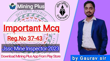 JSSC Mines Inspector ! SECL ! BCCL ! LIVE CLASS ! Regulation ! 37 to 43! join now II 7004481782