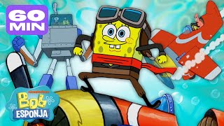 Bob Esponja | Cada auto, autobús, tren, robot y vehículo en Fondo de Bikini | Compilación de 1 hora