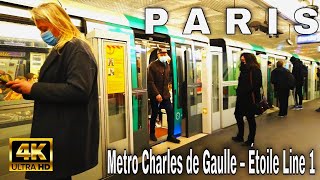 🇫🇷Paris Metro Station - Charles de Gaulle – Étoile Line 1