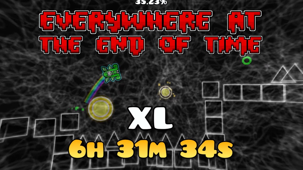 (Full Level) "Everywhere at the end of time" by DarkFeind - The most terrifying Geometry Dash level?