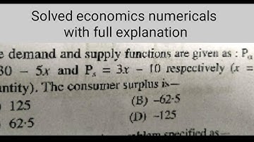 Nta net numericals economics || fully explained || how to calculate consumer surplus