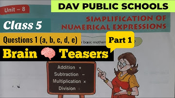 DAV maths class 5 unit 8 brain teasers