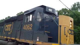 CSX Q763-15 with Horn Salute in St Denis