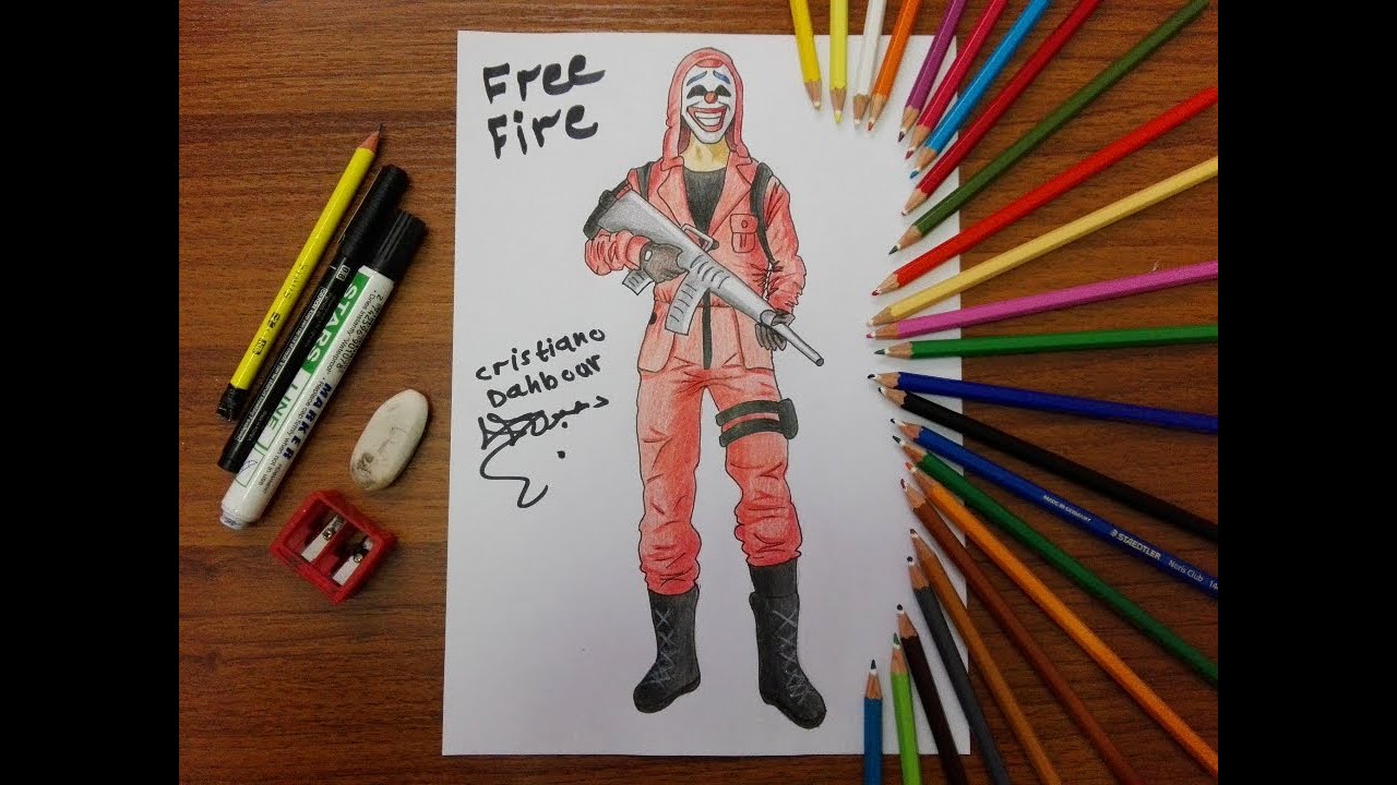 ‫رسم شخصية فري فاير الجوكر | drawing free fire character ...