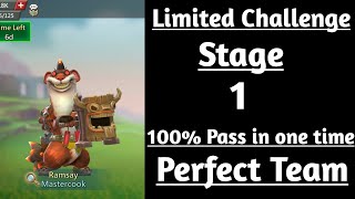 Lords mobile Limited Challenge Crazy Chef Stage 1|Mastercook Limited Challenge Stage 1