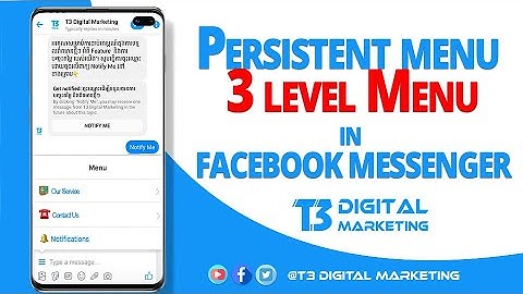 How to Create Persistent menu - 3 level Menu in Facebook Messenger - T3 Digital Marketing