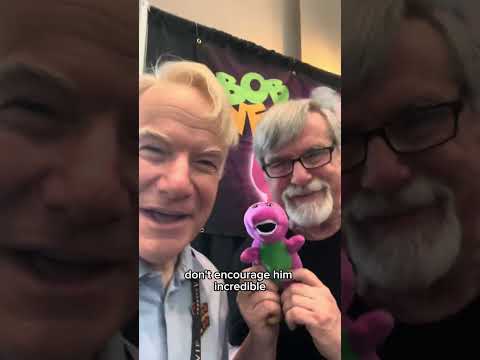 Star struck with Barney AKA Bob West at Toon Con