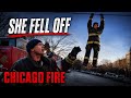 Chicago Fire 14x14 - Stella Falls From Ladder And Hangs On Mid-Air