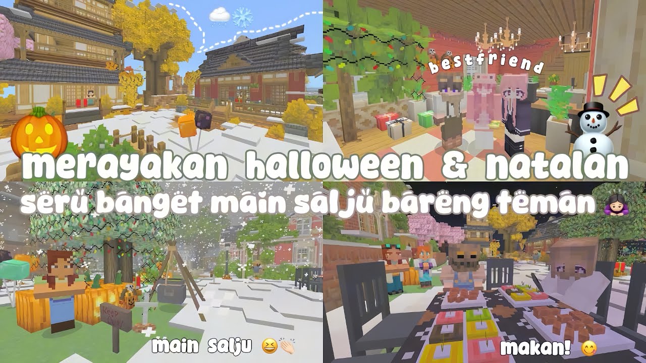 ୭⛄️🎃ᵎ merayakan halloween & natalan🌷||seru bgt main salju nya❄️😆#dramakawaiiworld2023 #millkycakke 