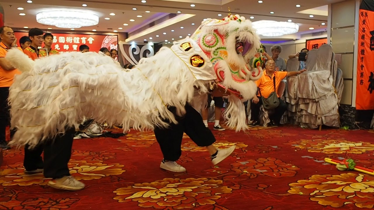 港澳黃昌國術體育會95週年會慶-青山鴻順堂花炮會醒獅到賀採青