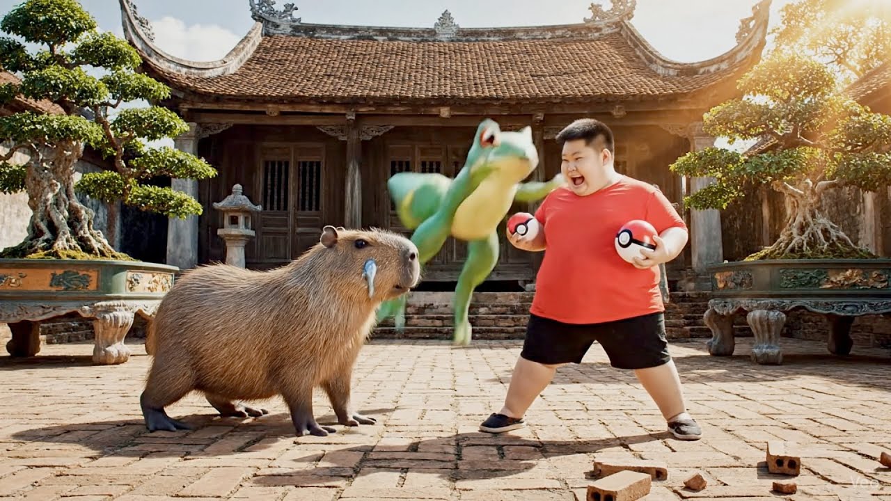 Capybara và pokemon ếch kỳ diệu 