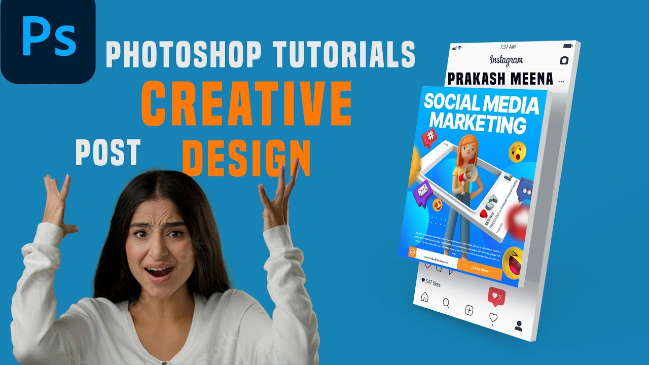 Sample Tutorial Post Image Make TRENDY Social Media Post Design in Photoshop | Photoshop Tutorials ...