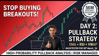 Professional Nifty 9/21 EMA+VWAP +RSI Strategy | Day 2: Pullback Backtesting #share #education