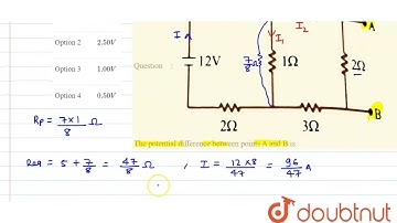 The potential difference between points A and B is | CLASS 12 | CURRENT ELECTRICITY | PHYSICS |...