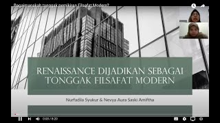 Bagaimanakah tonggak pemikiran Filsafat Modern?