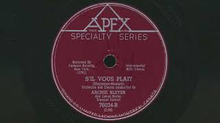 1954 ARCHIE BLEYER S'il Vous Plait JAMES BURKE trumpet- 78 RPM Record