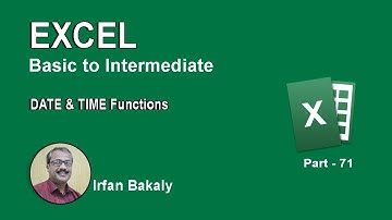 71. Date & Time Function in Excel 2013 Urdu Tutorials by Irfan Bakaly