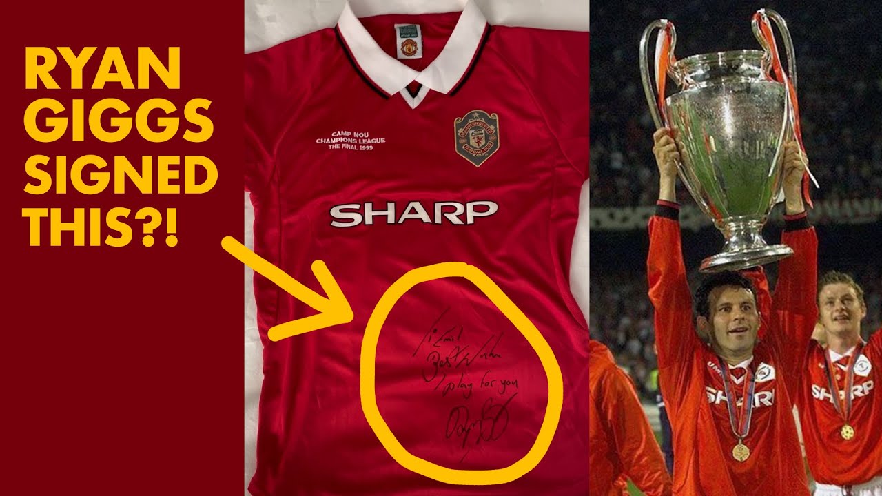Подписанная Райаном Гиггзом футболка победителя Лиги чемпионов «Манчестер Юнайтед» 1999 года