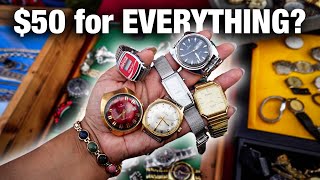 Buying Vintage Watches with ONLY $50 at the BIGGEST Flea Market in Florida!