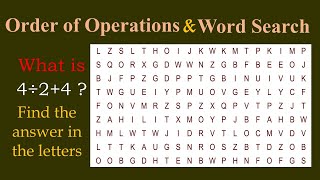 Math Exercise | Order of Operations | Math Word Search