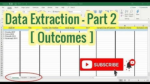 Data Extraction - Part 2 - Outcome sheet
