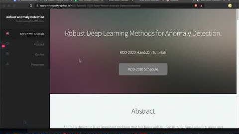 KDD 2020: Hands-On Tutorials: Robust Deep Learning Methods for Anomaly Detection 1