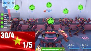 Kỷ niệm 30/4 - 1/5 Lập team 5 full màu cờ Việt Nam - Mech Arena