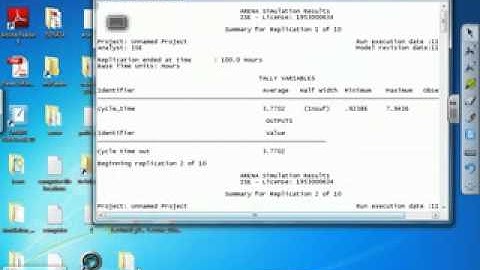 Output Analyzer Arena Simulation