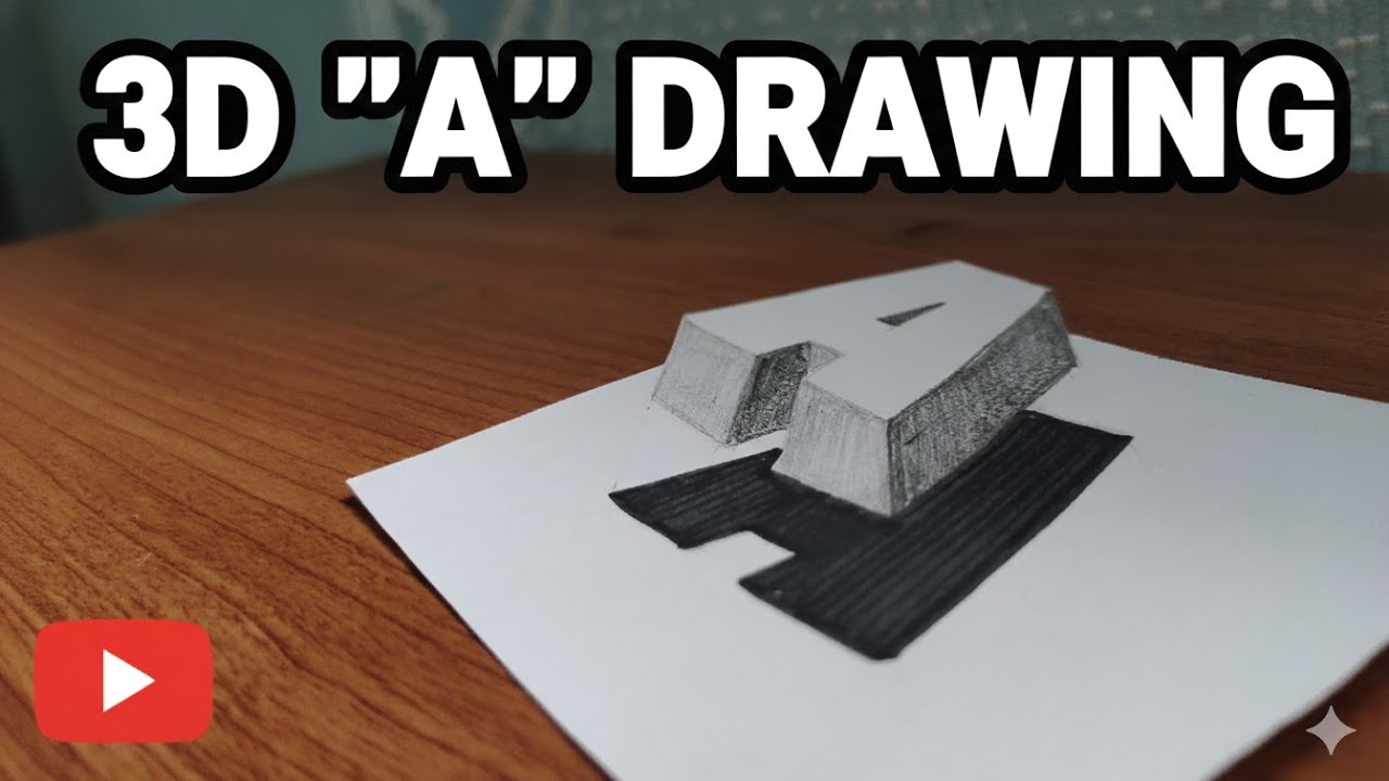 Drawing Floating Letters 3D letter A drawing | floating letter