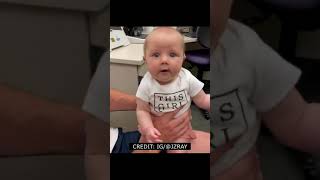 Baby girl hears dad's voice for the first time with her new hearing aids. 😍 #Shorts