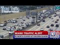 Police officers close i95 nb in miamidade
