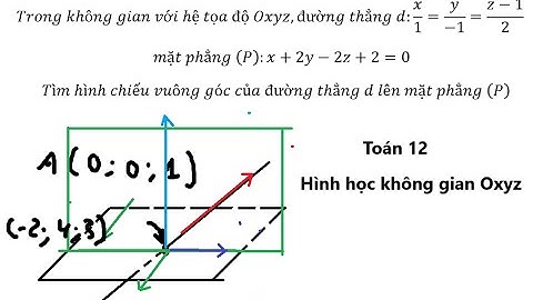 Toán 12: Hình chiếu vuông góc của đường thẳng d lên mặt phẳng (P); d:x/1=y/-1=(z-1)/2