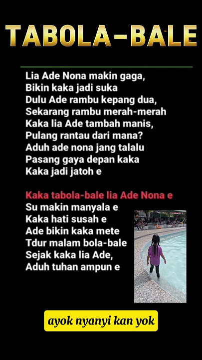 lirik lagu tabola bale #suamiistri #viral