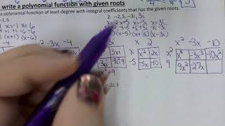 I can write a polynomial function with given roots