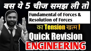 FUNDAMENTAL OF FORCES & RESOLUTION OF FORCES|QUICK REVISION|ENGINEERING|PRADEEP GIRI SIR