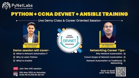 Free CCNA DevNet Training demo with career-oriented tips for a successful Networking career| 13 May