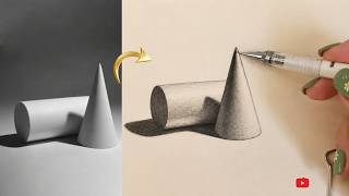 How to Draw a Cone & Cylinder | Easy Shading Tutorial