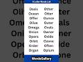 O Letter Words List