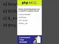 PHP MCQ Question - PHP Tutorials #php Videos