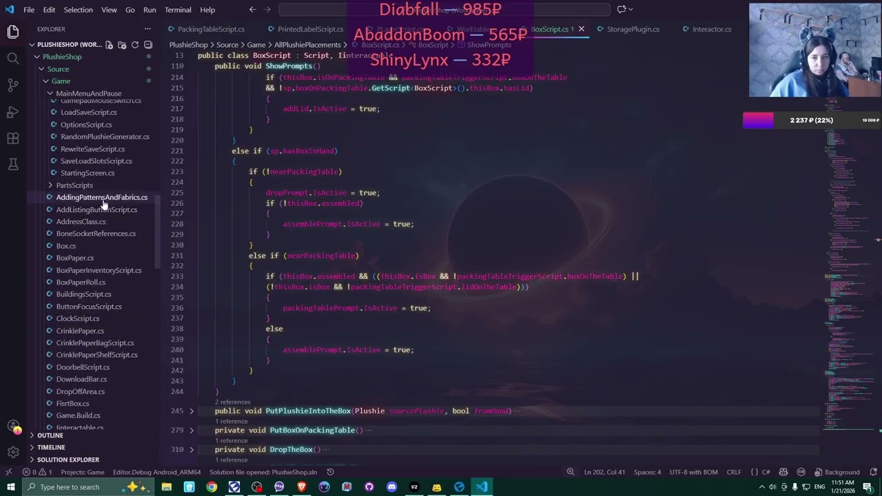 Plushie Shop. Делаю игру в Flax Engine. Запись стрима №60. 21 Января 2026