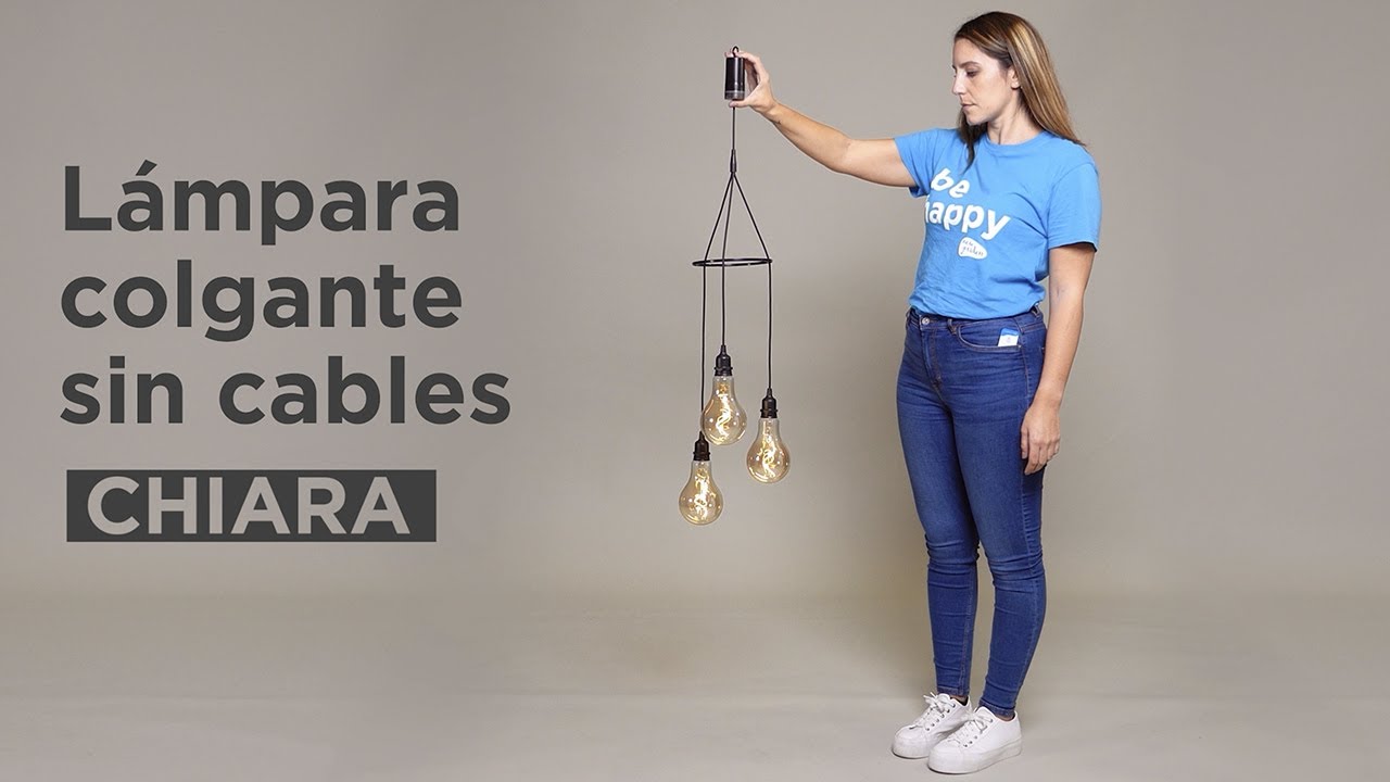 Lámpara Colgante Exterior Solar Sin Cable Ilaria Bateria Recargable