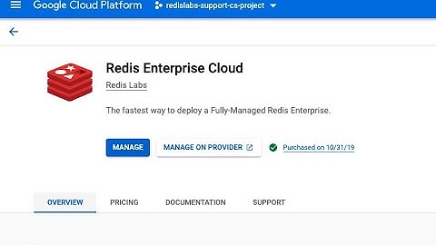Redis Enterprise Cloud on GCP Marketplace