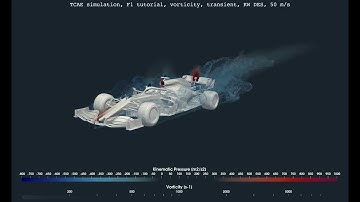 TCAE F1 Flow Visualization | Zoomed Vorticity & Pressure Field Simulation