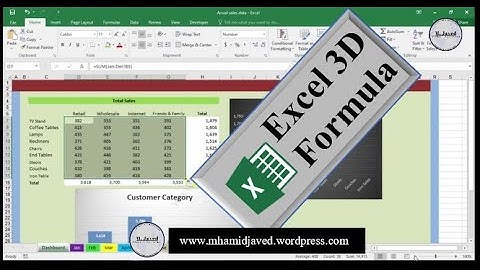 How to create a 3d formula in excel