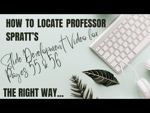 How to locate Professor Spratt's Slide Development Activity Video on Ohlone's Website