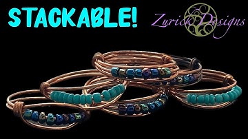 Wire Wrapping Tutorial- Fun Stackable Seed Bead Rings- Great for Beginners!