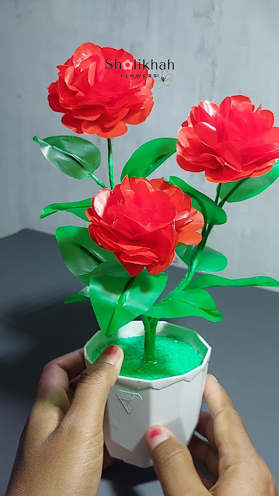 Cara Membuat Bunga Kresek Tanpa Setrika #handmade #kreajinantangan #prakarya