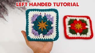 Left Handed Crochet Flower Granny Square 🌸 Easy Step‑by‑Step Tutorial